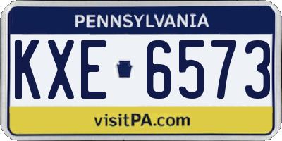 PA license plate KXE6573