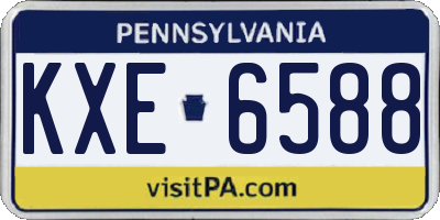 PA license plate KXE6588