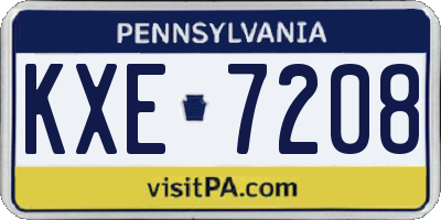 PA license plate KXE7208