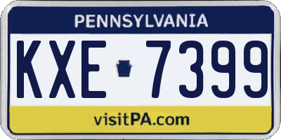 PA license plate KXE7399