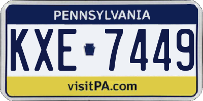 PA license plate KXE7449