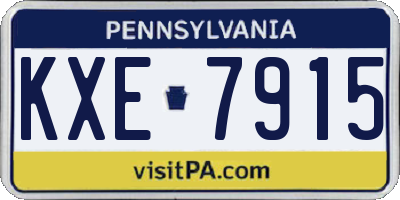 PA license plate KXE7915