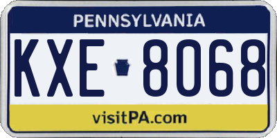 PA license plate KXE8068