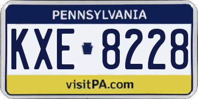 PA license plate KXE8228