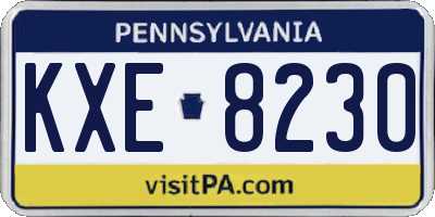 PA license plate KXE8230