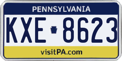 PA license plate KXE8623