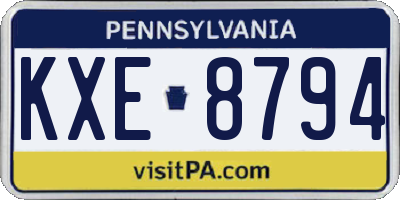 PA license plate KXE8794