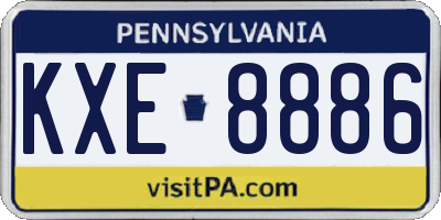 PA license plate KXE8886