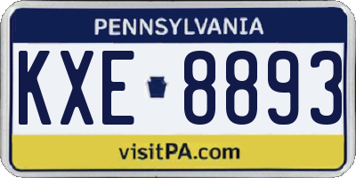 PA license plate KXE8893