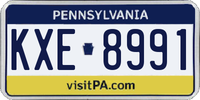 PA license plate KXE8991