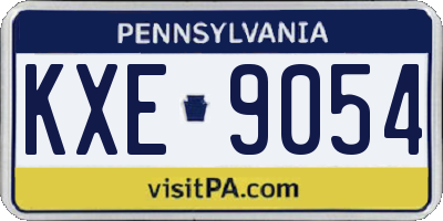 PA license plate KXE9054