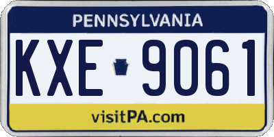PA license plate KXE9061