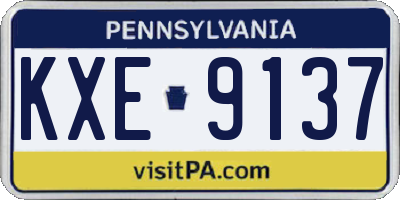 PA license plate KXE9137