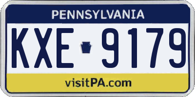 PA license plate KXE9179