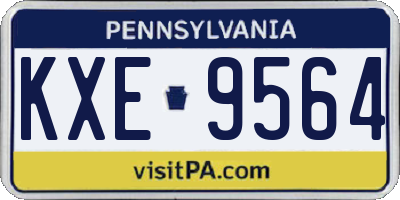 PA license plate KXE9564