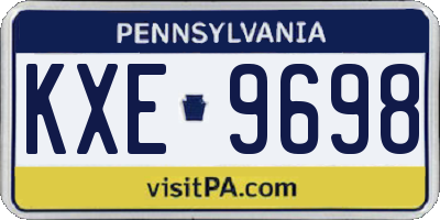 PA license plate KXE9698