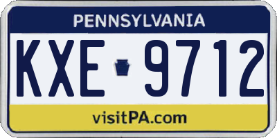 PA license plate KXE9712