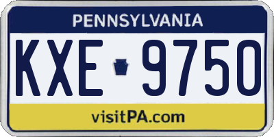 PA license plate KXE9750
