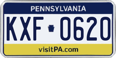 PA license plate KXF0620