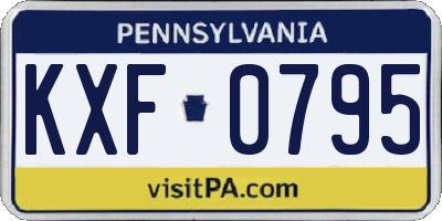 PA license plate KXF0795