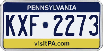 PA license plate KXF2273