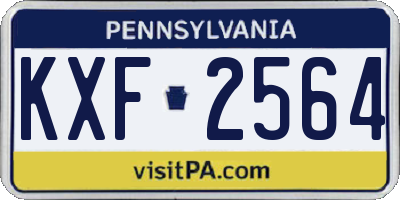 PA license plate KXF2564