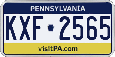 PA license plate KXF2565