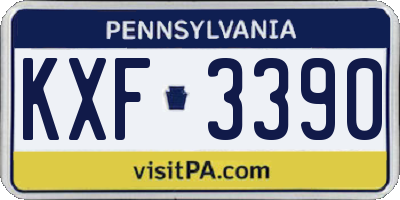 PA license plate KXF3390