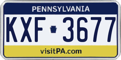 PA license plate KXF3677