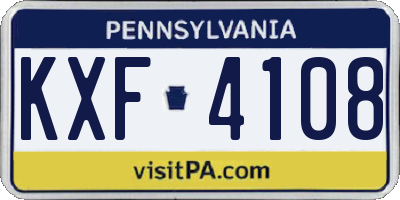PA license plate KXF4108