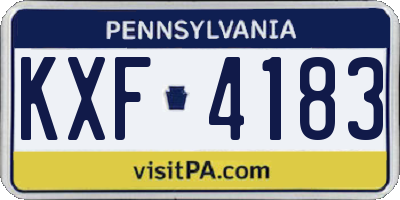 PA license plate KXF4183