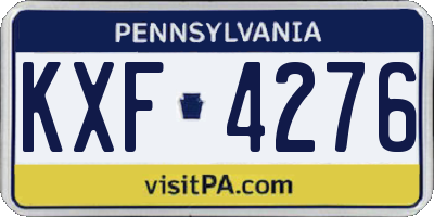 PA license plate KXF4276