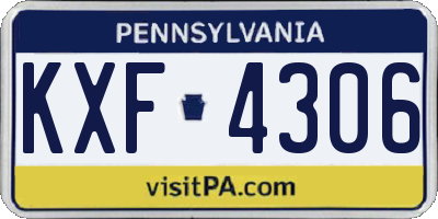 PA license plate KXF4306