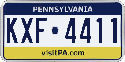 PA license plate KXF4411