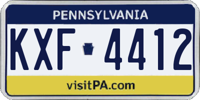 PA license plate KXF4412