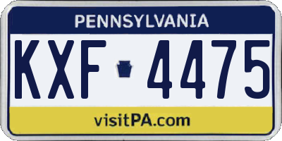 PA license plate KXF4475