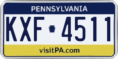 PA license plate KXF4511