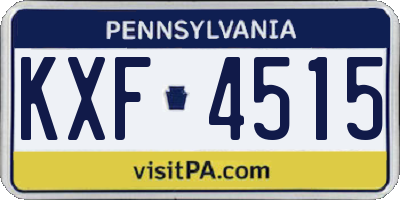 PA license plate KXF4515