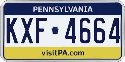 PA license plate KXF4664
