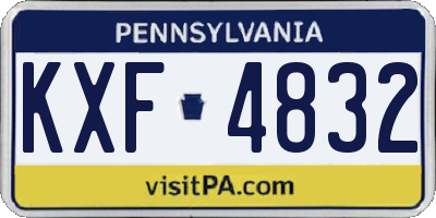 PA license plate KXF4832