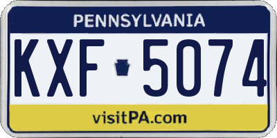 PA license plate KXF5074