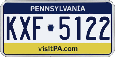 PA license plate KXF5122