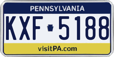 PA license plate KXF5188