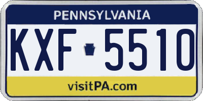 PA license plate KXF5510