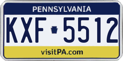 PA license plate KXF5512