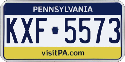 PA license plate KXF5573