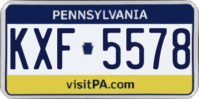 PA license plate KXF5578