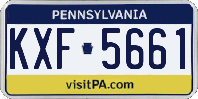 PA license plate KXF5661