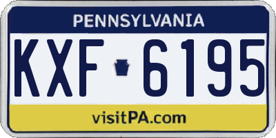 PA license plate KXF6195