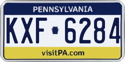 PA license plate KXF6284